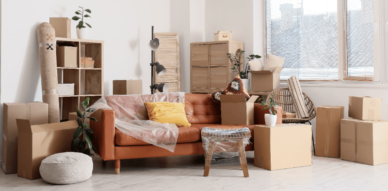 Room full of items ready for junk removal
